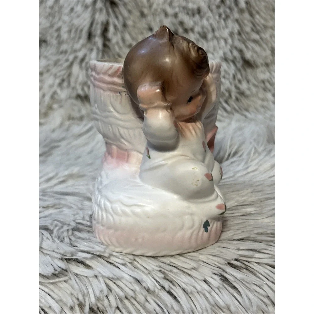 Vintage Rubens 1960's Originals Japan Baby Girl‎ Boot Planter Pink White